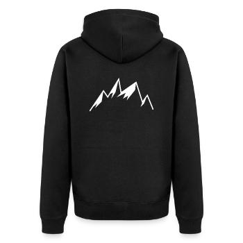 Montagnes de montagne - Veste à capuche bio Premium Unisexe - noir - Dos - Nico (187cm)