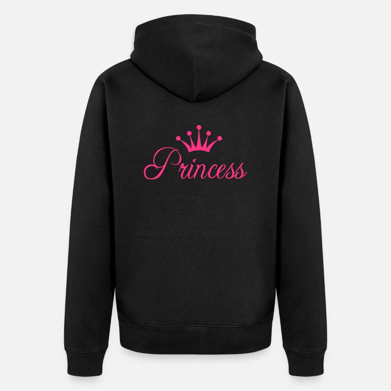 Princess with Crown - Veste à capuche bio Premium Unisexe - noir