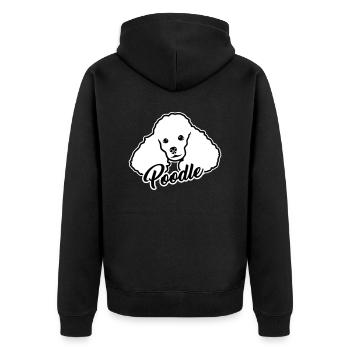 Pudel - Unisex Premium Bio Zip Hoodie - Schwarz - Hinten - Nico (187cm)