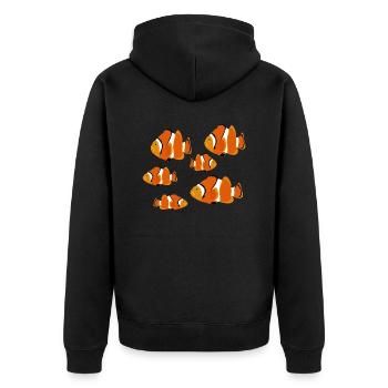 Goldfish, clownfish, sea, nemo fish - Unisex Premium Organic Zip Hoodie - black - Back - Nico (187cm)