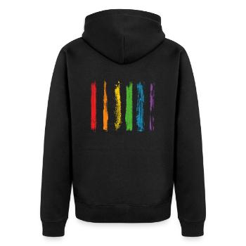 Paint blob splash paint painter gift colorful line - Unisex Premium Organic Zip Hoodie - black - Back - Nico (187cm)