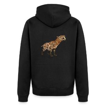 Saber-toothed cat Smilodon - Unisex Premium Organic Zip Hoodie - black - Back - Nico (187cm)