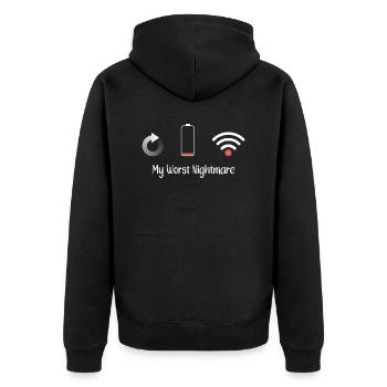 Meine schlimmsten Nightmare Gaming, lustige Gamer Geschenkideen - Unisex Premium Bio Zip Hoodie - Schwarz - Hinten - Nico (187cm)