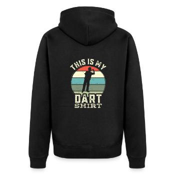 Dart , Dart Tshirt - Veste à capuche bio Premium Unisexe - noir - Dos - Nico (187cm)