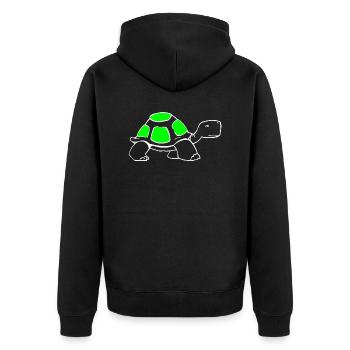 Schildkröte - Unisex Premium Bio Zip Hoodie - Schwarz - Hinten - Nico (187cm)