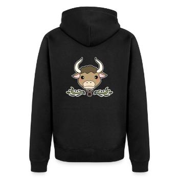 Taureau Signe du zodiaque - Veste à capuche bio Premium Unisexe - noir - Dos - Nico (187cm)