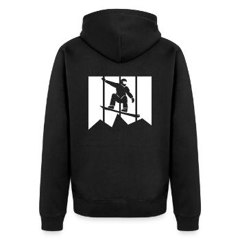 Snowboard Snowboarder - Unisex Premium Bio Zip Hoodie - Schwarz - Hinten - Nico (187cm)