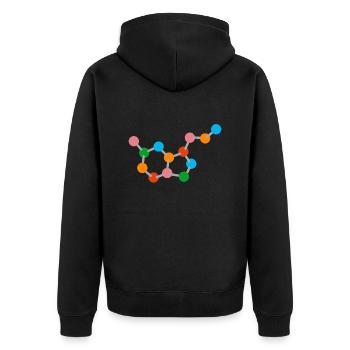 Molekül - Unisex Premium Bio Zip Hoodie - Schwarz - Hinten - Nico (187cm)
