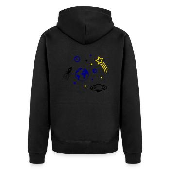 univers - Veste à capuche bio Premium Unisexe - noir - Dos - Nico (187cm)
