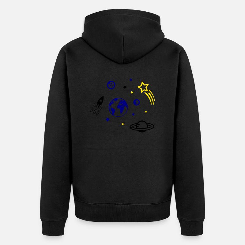 univers - Veste à capuche bio Premium Unisexe - noir