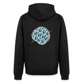 mammal fun awesome statement house cat pet cat - Unisex Premium Organic Zip Hoodie - black - Back - Nico (187cm)