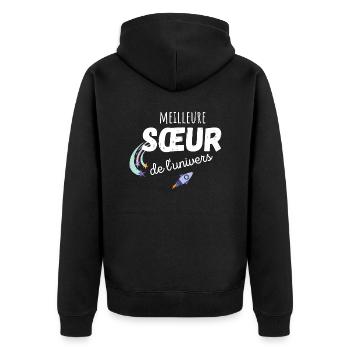 meilleure sœur de l'univers cadeau sœur - Veste à capuche bio Premium Unisexe - noir - Dos - Nico (187cm)