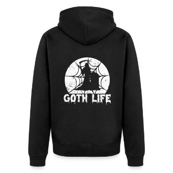 La vie gothique gothique - Veste à capuche bio Premium Unisexe - noir - Dos - Nico (187cm)