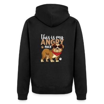 Bulloggen -Bulldog - drôle de bulldog tshirt - Veste à capuche bio Premium Unisexe - noir - Dos - Nico (187cm)