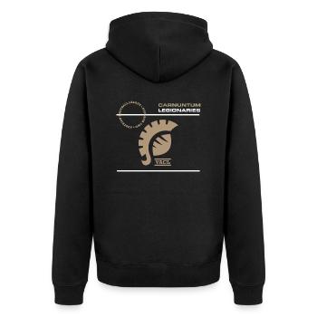 Season 2022 Division II - Unisex Premium Bio Zip Hoodie - Schwarz - Hinten - Nico (187cm)