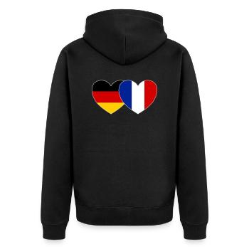 Allemagne France Drapeau Cœur - Veste à capuche bio Premium Unisexe - noir - Dos - Nico (187cm)