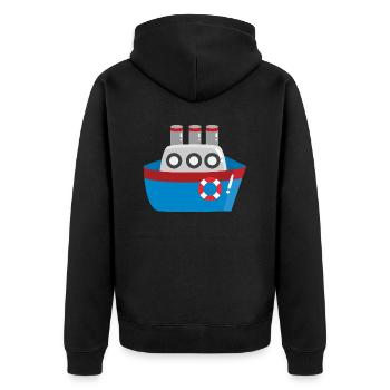 Ship - Unisex Premium Organic Zip Hoodie - black - Back - Nico (187cm)
