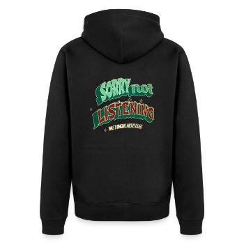 dog paw statement bday animal shelter - Unisex Premium Bio Zip Hoodie - Schwarz - Hinten - Nico (187cm)
