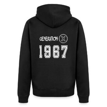 Génération X 1967 - Veste à capuche bio Premium Unisexe - noir - Dos - Nico (187cm)