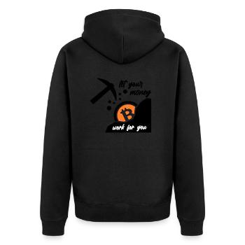 BTC Mining - Unisex Premium Bio Zip Hoodie - Schwarz - Hinten - Nico (187cm)
