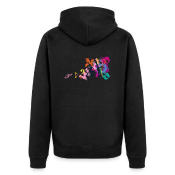 saxophone musique note cle sol fantaisie - Veste à capuche bio Premium Unisexe - noir - Dos - Nico (187cm)