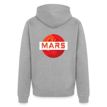 Mission MARS ! - Veste à capuche bio Premium Unisexe - gris chiné - Dos - Nico (187cm)