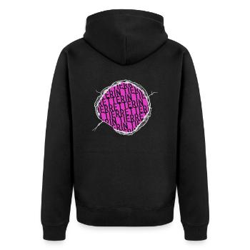 vegan veggie naturschutz gerechtigkeit vegetarier - Unisex Premium Bio Zip Hoodie - Schwarz - Hinten - Nico (187cm)