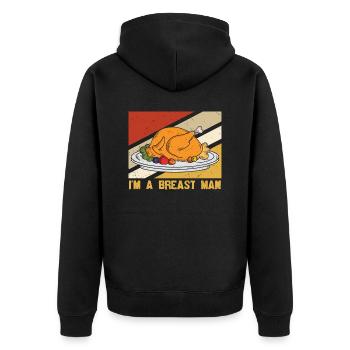 I'am a breast man - Funny Turkey - Veste à capuche bio Premium Unisexe - noir - Dos - Nico (187cm)