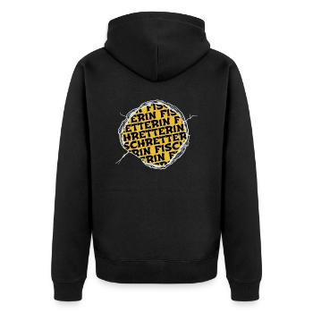angler feierabend veganismus tier angeln - Unisex Premium Bio Zip Hoodie - Schwarz - Hinten - Nico (187cm)