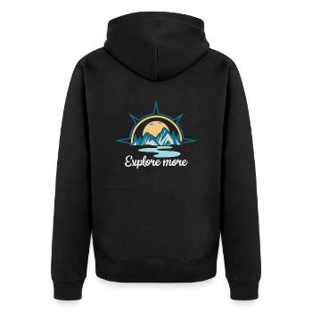 En savoir plus. Explorez davantage. randonnée, exploration, - Veste à capuche bio Premium Unisexe - noir - Dos - Nico (187cm)