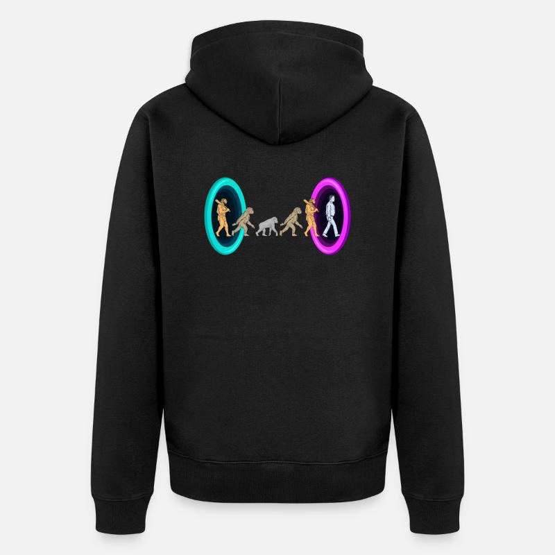 Evolution durch Portale - Unisex Premium Bio Zip Hoodie - Schwarz