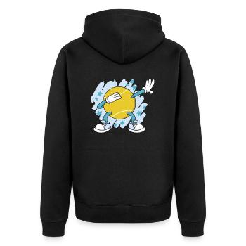 Tennis Dabbing Tennisspieler Dabben Tennisverein - Unisex Premium Bio Zip Hoodie - Schwarz - Hinten - Nico (187cm)