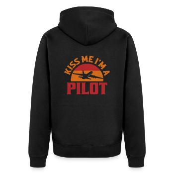 Embrasse-moi Je suis un pilote d’avion Aviation - Veste à capuche bio Premium Unisexe - noir - Dos - Nico (187cm)