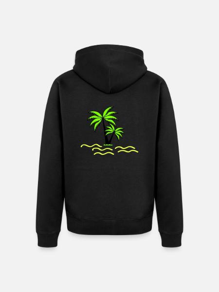 Palm trees - Unisex Premium Organic Zip Hoodie - black