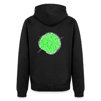 biologisch geburtstag tierrechte humor veggie - Unisex Premium Bio Zip Hoodie - Schwarz - Hinten - Nico (187cm)