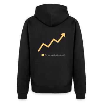 Mood Weekend - Cadeau Courbe Augmentée - Veste à capuche bio Premium Unisexe - noir - Dos - Nico (187cm)