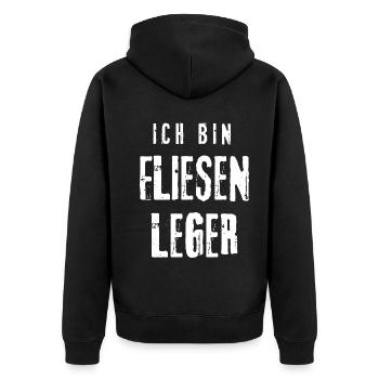fliesenleger Handwerker - Unisex Premium Bio Zip Hoodie - Schwarz - Hinten - Nico (187cm)