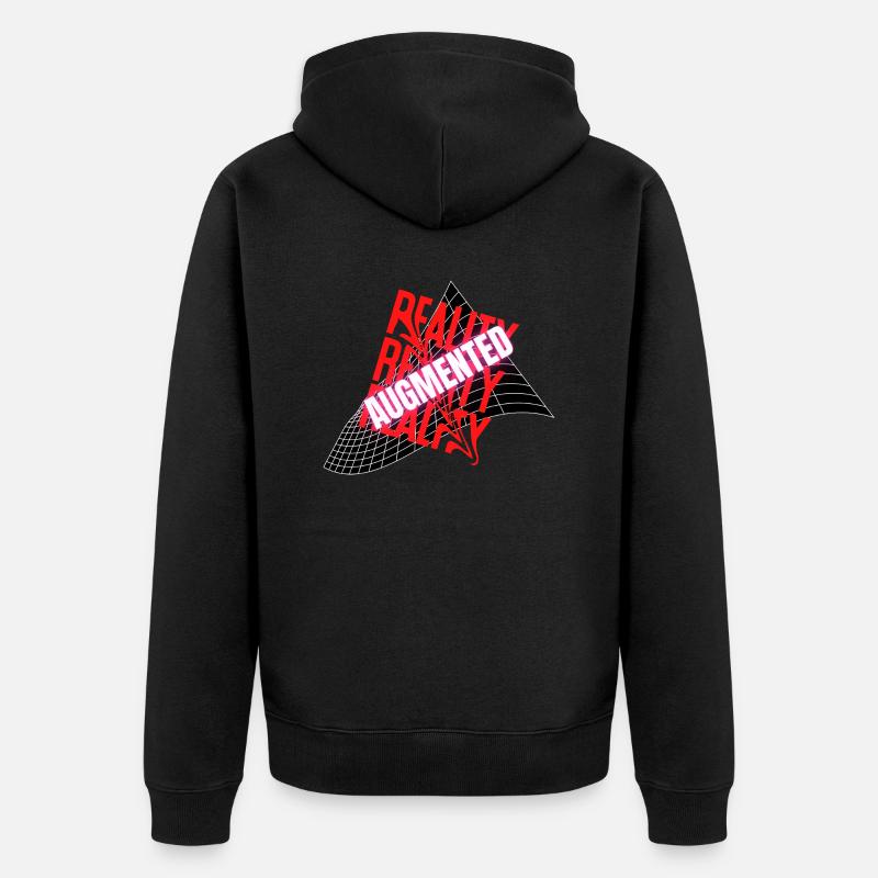 Reality Augmented Anamorphotisch - Unisex Premium Bio Zip Hoodie - Schwarz