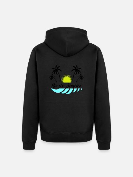 Rio de Janeiro - Premium økologisk unisex-hættejakke - sort