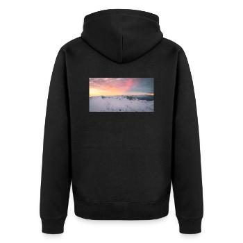 Coucher de soleil coloré sur le mont Parnasse en Grèce - Veste à capuche bio Premium Unisexe - noir - Dos - Nico (187cm)