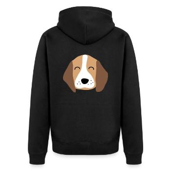 Cute puppy face 2 - Unisex Premium Organic Zip Hoodie - black - Back - Nico (187cm)