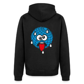 Emoticon / Climate Change / Warming / Earth Day 3C - Unisex Premium Organic Zip Hoodie - black - Back - Nico (187cm)