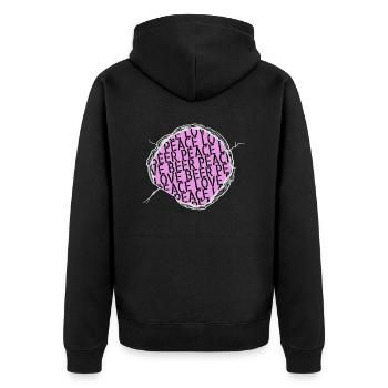 global peace brewery humor happy sorority liquor - Unisex Premium Bio Zip Hoodie - Schwarz - Hinten - Nico (187cm)