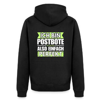Einfach ein Perfekter Postbote - Unisex Premium Bio Zip Hoodie - Schwarz - Hinten - Nico (187cm)