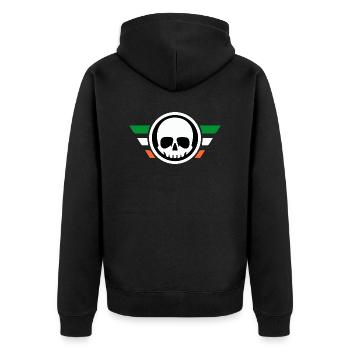 Fenain Army - Unisex Premium Organic Zip Hoodie - black - Back - Nico (187cm)