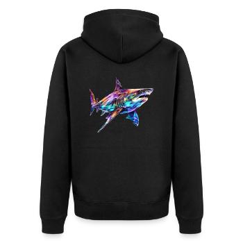 T-Shirt requin, Animal marin, cadeau de requin - Veste à capuche bio Premium Unisexe - noir - Dos - Nico (187cm)