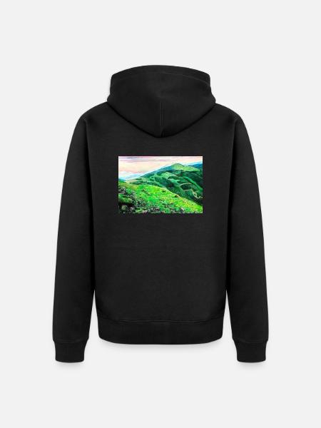 Bieszczady Mountains - Handmade Picture - Unisex Premium Organic Zip Hoodie - black