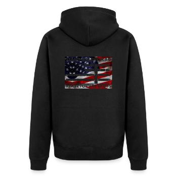 Armée, Guerre, Militaire, Uniforme, Force, Soldat Camouflage - Veste à capuche bio Premium Unisexe - noir - Dos - Nico (187cm)