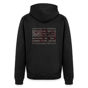 Army War Military Uniform Force Soldier Camouflage - Unisex Premium Organic Zip Hoodie - black - Back - Nico (187cm)