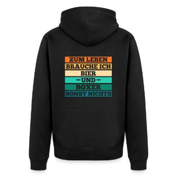 Bière pour chien Boxer allemand - Veste à capuche bio Premium Unisexe - noir - Dos - Nico (187cm)
